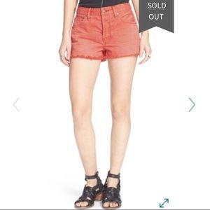 Feee People Uptown Denim Shorts Size 27 Poppy New